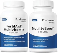 FertilAid for Men and MotilityBoost Combo, Prenatal Vitamins and Male Fertility Supplement to Suppor