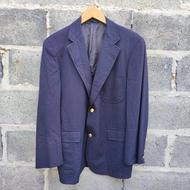 Vintage Brooks Brothers Navy Blue Gold Button Wool Blazer