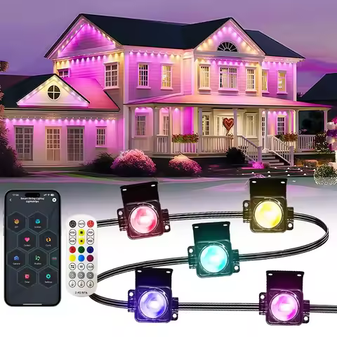 Eaves Lights Smart RGB Permanent Outdoor Lights DIY Colors Waterproof Eaves Lighting for Christmas H