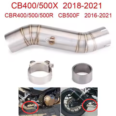 CBR500/500R CB500X CB400 CBR400 Motorcycle Exhaust Middle Link Pipe For Honda CBR500/500R CB500F/500