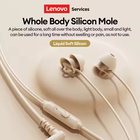 Lenovo Y107 Wired ASMR Sleep Earphones 3.5mm In-Ear Wired Invisible Earphones Soft Silicone Comfort 