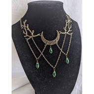 Water Drop Beads Acrylic Vintage Branch Wiccan Handmade Necklace Witch Necklace