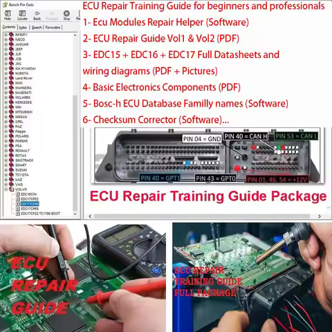 ECU Repair Training Guide ECU Basic Electronics EPROM TEST Program Components EDC Datasheets Wiring 
