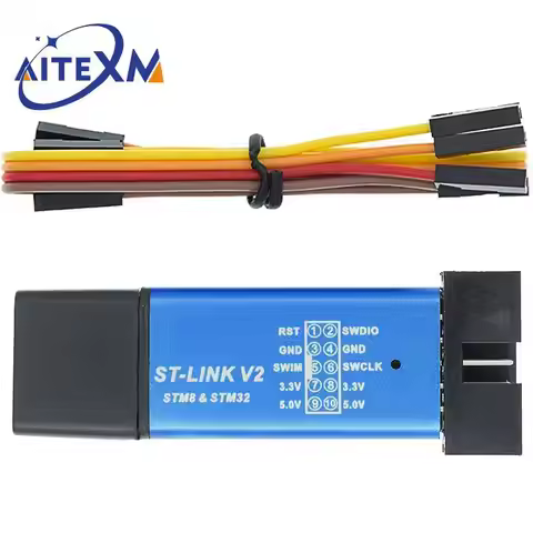 1Set ST LINK Stlink ST-Link V2 Mini STM8 STM32 Simulator Download Programmer Programming With Cover 