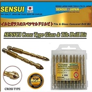 LS (5PCS) 5mm 6MM 8MM 10MM 12MM SENSUI GLASS TILE CONCRETE DRILL BITS CROSS TYPE DRILL BIT Mata Geru