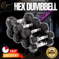 Hex Dumbbell 2.5/5/10/15/20kg Rubberized Hexagon dumbbells LBS with Metal Handle