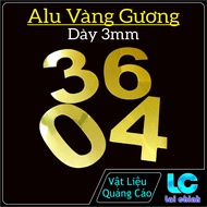 No. 0 to 9 - Mirror Gold Alu Cutting 10cm High, 3mm Thick