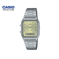 Casio Vintage AQ-230A-9AMQY Silver Stainless Steel Band Men Watch / Women Watch