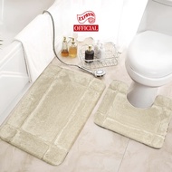 พรมห้องน้ำ2ชิ้น 45x70cm+พรมตัวU50x60cm หนานุ่ม16-20 mm พรมเช็ดเท้า พรมชักโครก มีกันลื่น ซับน้ำดี ซัก