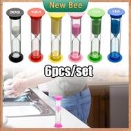 6Pcs Sand Timer Colored Hourglass Sand Clock Timer 30 sec,1 min,2 mins,3 mins,5 mins,10 mins