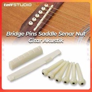 TaffSTUDIO Bridge Pins Saddle String Nut Acoustic Guitar - A009 - Beige - OMHZQ7BE