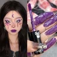 Gothic Halloween Matte Lip Gloss - Black Moisturizing Lipstick - Makeup Tint for Halloween Christmas