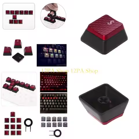 12PA 10PCS Non-Slip RGB Keycaps Red for Corsair K70 K65 K95 ANSI Layouts OEM