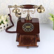 【yes99buy】古制工藝-通話穿越 歐式實木 金屬 復古電話機旋轉盤十天預購+現貨