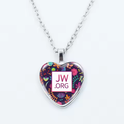 Jw. Org Romantic Flower Jehovah's Witness Heart Pendant Necklace Give Men's And Women's Necklaces Je
