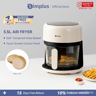 Simplus 3.5L 1200W Air Fryer Home Panoramic Visl Window Big Capacity Touch Control Multi-functional 