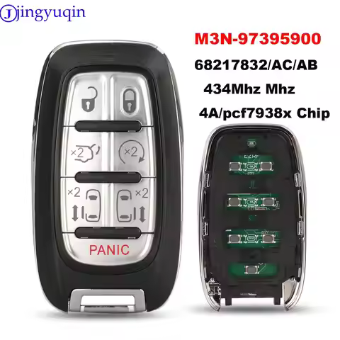 jingyuqin 434Mhz 4A/pcf7938x Remote Smart Car Key For Chrysler Voyager Pacifica 2017-2020 M3N-973959