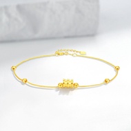 18K Beads Student Bracelet Same Style Gold AU750 Small Waist Chopin Mini Fujia Anklet Golden Light F