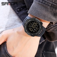 SANDA 6014 Top Brand Waterproof Men Watch Multifunctional Luminous Digital Wristwatch Outdoors Sport