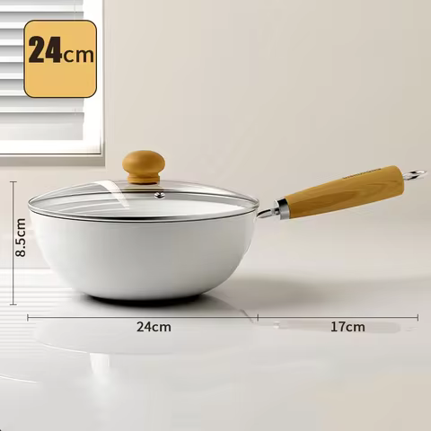 Ceramic Non-Stick Pan Frying Pan Wok Pan Home Steak Skillet Pancake Fried Induction Cooker Gas Stove