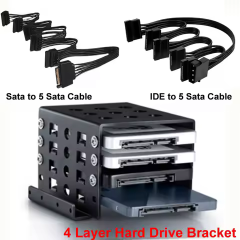4 WAY 2.5 inch to 3.5 inch SSD Hard Drive Enclosure Caddy Chassis Internal Bracket Aluminum IDE SATA