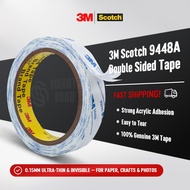 3M 9448A Double Sided Tissue Tape Easy Tear Strong Adhesive Removable Original 3M 5Meter Gam Double 