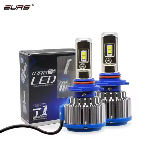 EURS 2PCS Good Quality T1 H4 Scoket Turbo Led Car Headlight H1 H3 H7 H8 Diode lamp H9 H11 9005 360De