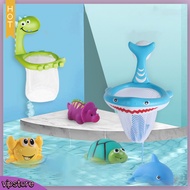 (VIP)  Bath Toy Bag Large Capacity Mesh Pouch Cartoon Dinosaur Shark Fishnet Storage Portable Bathroom Fishing Toy Accessories Organizer Baby Supplies