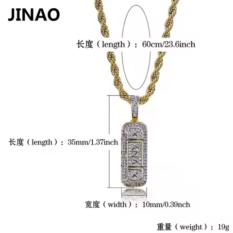 INAO The New Iced Out Gold Color Micro Paved CZ Xanax Pill Necklace&Pendant With Chain Hip Hop Charm
