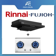 FUJIOH FR-FS2290 SLIMLINE HOOD + RINNAI RB-72S (RB72S) 2 BURNER HYPER FLAME STAINLESS STEEL BUILT-IN HOB