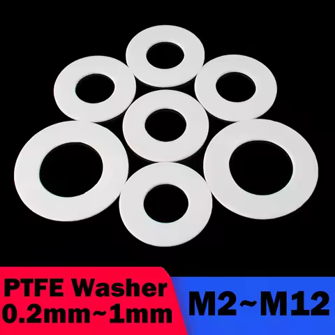M2 M2.5 M3 M4 M5 M6 M8 M10 M12 White PTFE Flat Washer Sealing O Ring Sealing Gauge Water Pipe Joint 