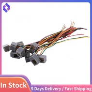 10 Pcs 616E 4P4C RJ9 Female Telephone Connector Adapter w 4 Wires 8cm