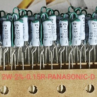 (Combo of 2) Resistor 2W0.15R 2W 0.15R 0.15R2W Error 2% Genuine Panasonic - Vertical copper pin (Mad