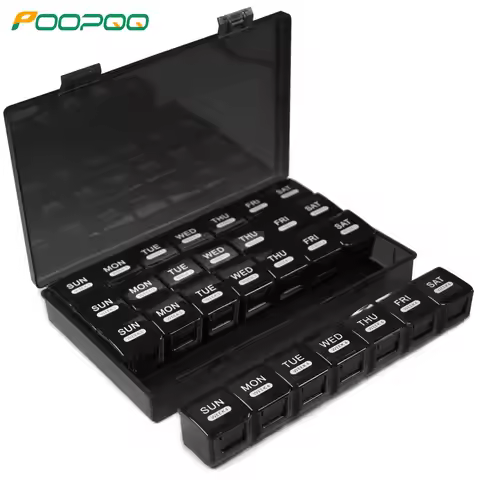 Pill Organizer Monthly, Moisture-Proof 4 Weeks Pill Box, Medicine Organizer One Month, Pill Containe