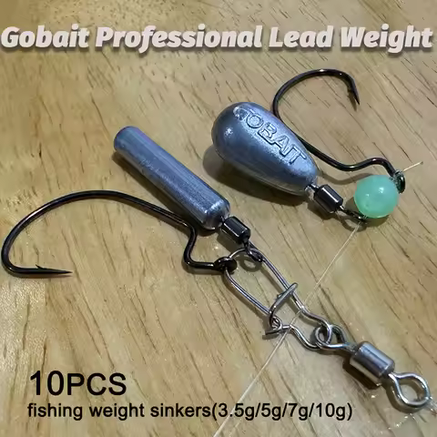 10PCS Fishing Sinker 3.5g 5g 7g 10g Tube Bullet Drop Shot Quick Rod Plumb Pendant Gear Swivel Metal 