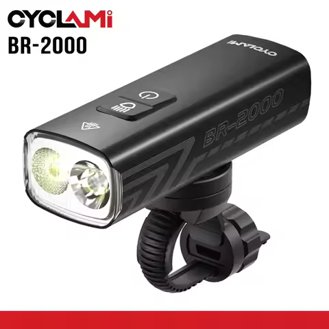 2000 Lumens CYCLAMI Bike Headlight Bicycle Flashlight Handlebar Type-C MTB Road Highlight BR2000 Fro
