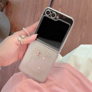 New Product Transparent Case Flash Diamond KT Samsung Z Flip3 4 5 6 7 7FE Phone Case OPPO FindN3Flip
