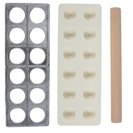 Aluminum Alloy Ravioli Maker 12 Holes Ravioli Tray Dumpling Mold Set with Rolling Pin Homemade Ravio