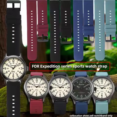 20mm 22mm men's and women's colored silicone watch strap TIMEX Expedition T49963 T49905 sports watch