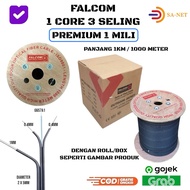 FALCOM 1 CORE 3 SELING 1KM PREMIUM MESSENGER 1 MILI - DROPCORE FO FIBER OPTIC CABLE 1000 METERS