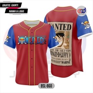 / Jersey Baseball Shirt One Piece 3DDesign monkey D. Luffy Wanted Poster Latest 2022 Full Printing a