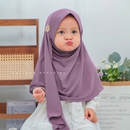 LULU PAIYYA | HB03 (2-4 Years) Children's Instant Pashmina Hijab Talita Pashmina Flower Jersey Lates