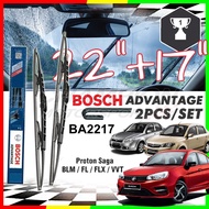 Proton BLM FL FLX Saga VVT 2008-Present Bosch Advantage Wipers 22" & 17" Pair - Clear Vision BA2217