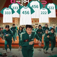 Squid Game Halloween Cosplay Costume Green 456/333 T-shirt Short Sleeve Unisex Role Playing Event Co