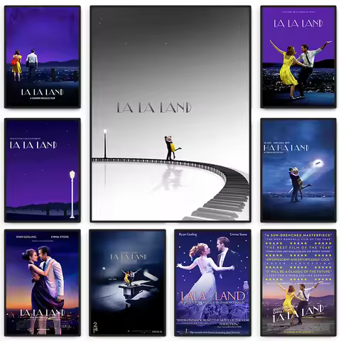 La La Land Music Classic Movie Posters and Prints Comedy Film Canvas Painting Wall Art Picture for R