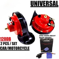 2PCS Car 12V Horn Motorcycle Snail BM Horn Hon Siput Bunyi Kuat Hon Kereta Motor Car Accessories
