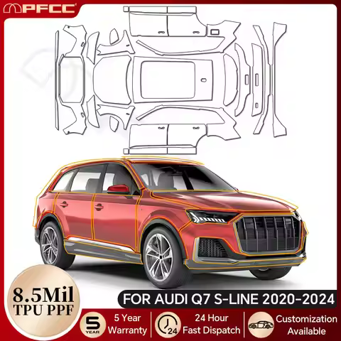 For Audi Q7 S-Line 2020-2024 8.5Mil TPU Paint Protection Film Car Body Bumper Pre-cut PPF Bra Anti-S