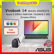Asus VivoBook 14 M413D-AEK253TS 14'' FHD Laptop Dreamy White ( Ryzen 3 3250U, 4GB, 512GB SSD, ATI, W10, HS )