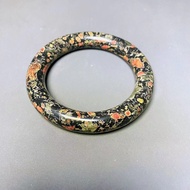 Natural Plum Blossom Jade Bracelet Thick Round Bangle  Plum Blossom Jade Stone Bracelet Thick Round 
