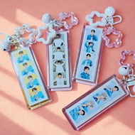 Kdrama Actor Photostrip Keychains with Charm Star Shaped Keyrings